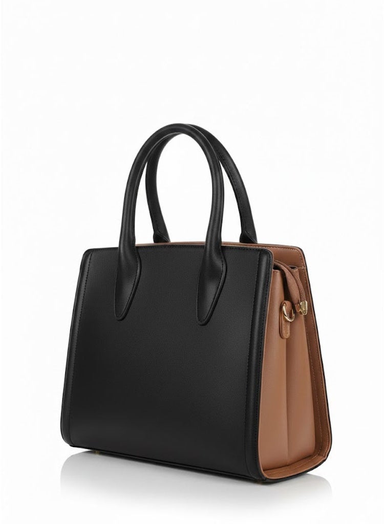 FUMES Women’s Black Satchel Handbag – Structured Design, Premium Textured Finish, Elegant Everyday Carry - Image 5